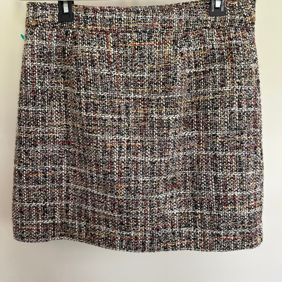 Women's LOFT Tweed Skirt Size 8 Wool Blend Pockets Multi-color - Picture 4 of 6